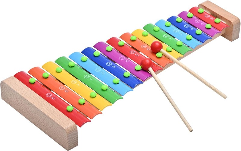 LIEKE Xylophone 15 Tones Glockenspiel Musical Instrument Toy Gift for kids Adults - Image 1